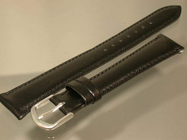 【送料無料】 17mm黒カーフ 寸長 バンドLR-A ロングサイズ MIMOSA