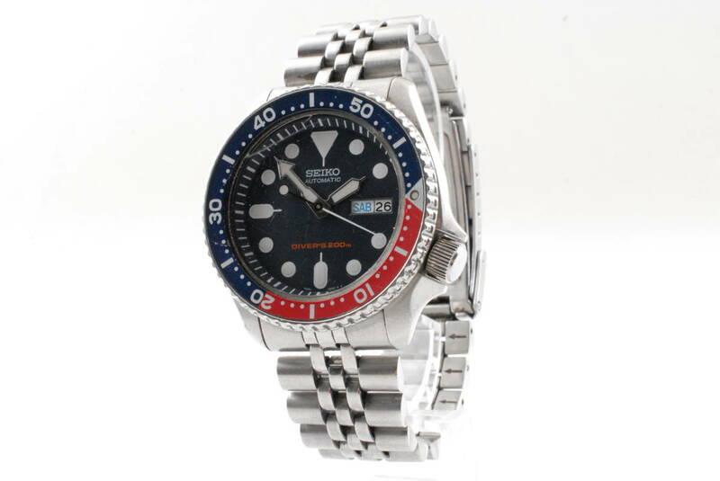 【良品 保障付 動作確認済】SEIKO Divers 200m 7S26-0020 Day/Date Pepsi Navy Dial Mens Watch セイコー メンズ オートマチック #T011