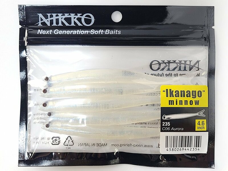 【新品】ニッコーワーム イカナゴミノー 4.6inch 235 (オーロラ) 日本製 | NIKKO WORM MADE IN JAPAN