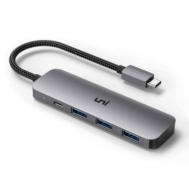 USB Cハブ BB409 uni 4-in-1 USB Cアダプター 3つのUSB 3.0ポート付き 100W USB-C PD充電ポート Thunderbolt 3 USB Type C