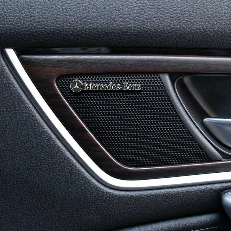 Mercedes Benz メルセデスベンツ AMG アルミ エンブレム プレート バッジ ステッカー シルバー/ブラック 10