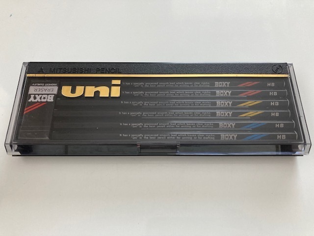 三菱鉛筆　ユニ　uni BOXY　HB　１ダース　鉛筆　消しゴム付き　未使用　廃盤　当時物 昭和レトロ