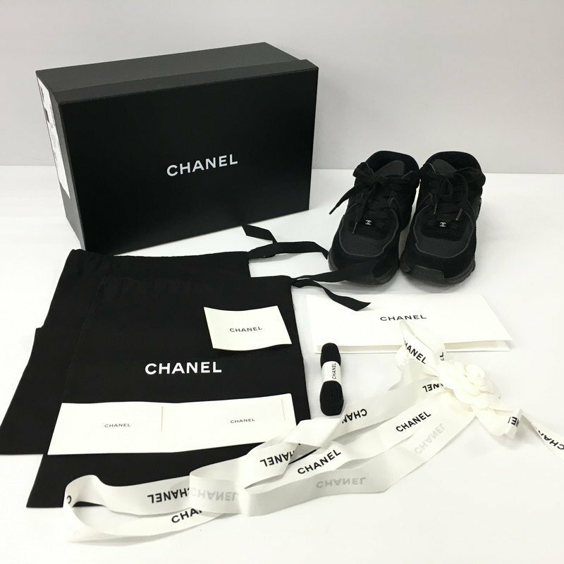 TEI【中古品】 CHANEL G34360 シャネル ココマーク スニーカー ブラック サイズ36 〈162-230813-TS-2-TEI〉