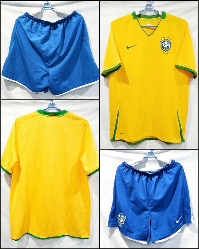 ブラジル代表 2007/2008シーズン ユニフォーム ホームセット Lサイズ ナイキ NIKE BRASIL サッカー 半袖シャツ パンツ