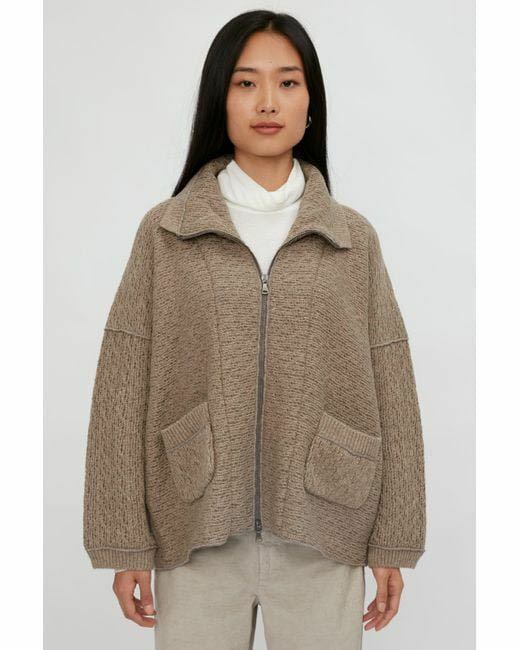 TRANSIT PAR-SUCH トランジット パーサッチ Brown Wool Knitted jacket ニット ジャケット