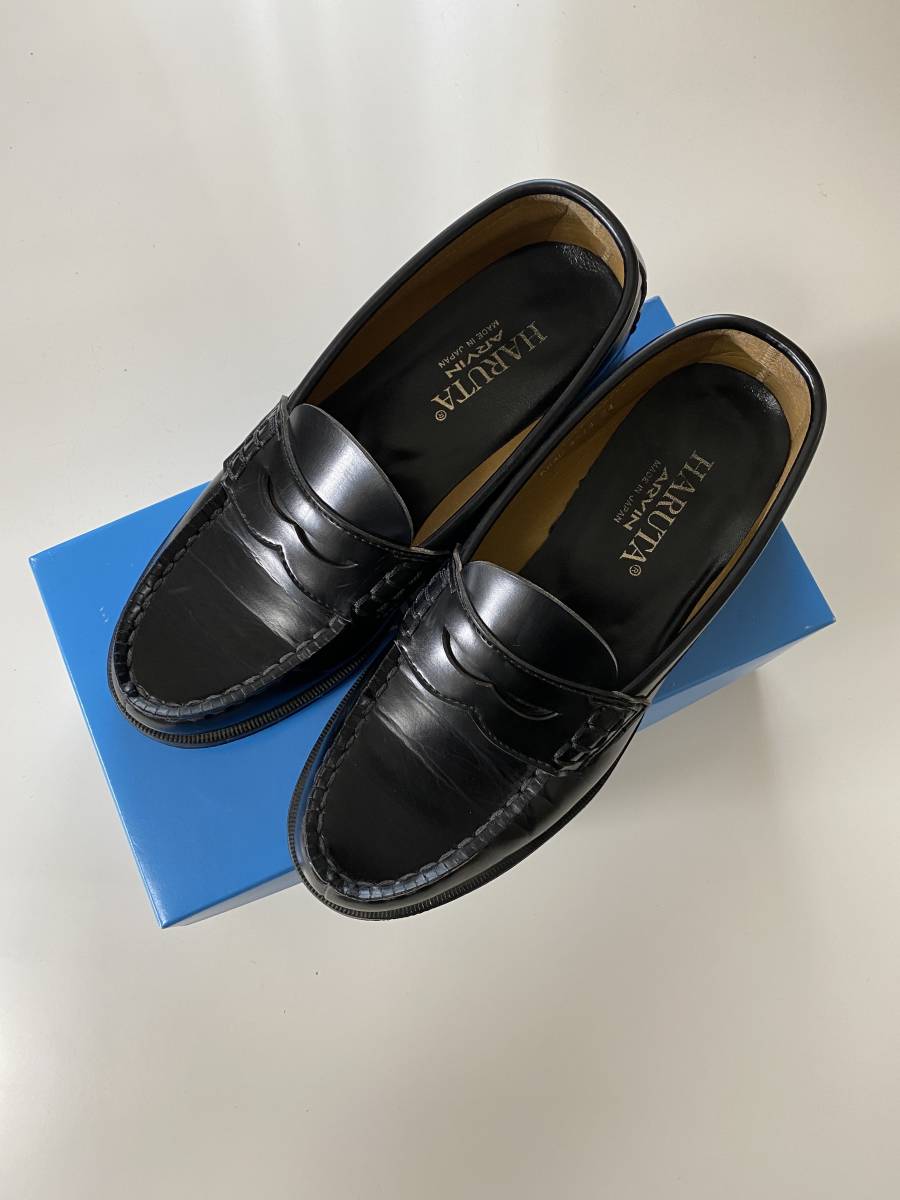 【美品】ハルタ　HARUTA レディース　ローファー　サイズ24センチ　2E ブラック　高校　中学　通学用などに　KB4D4514