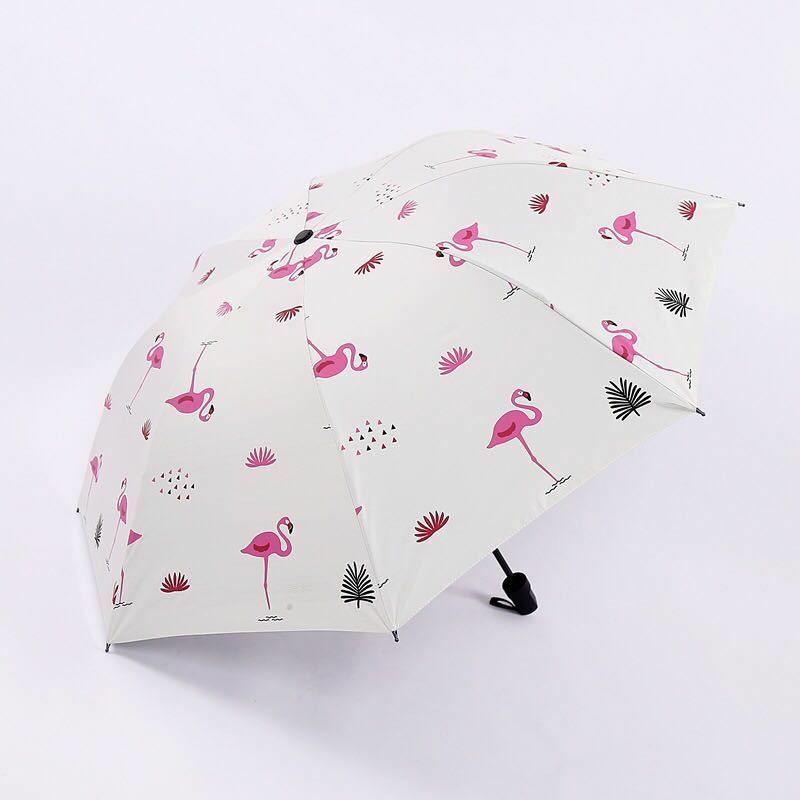 新品　折りたたみ傘 晴雨兼用 UVカット フラミンゴ　日傘 雨傘　ピンク　可愛い　丈夫　レディース