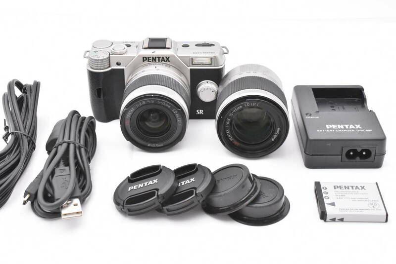 PENTAX ペンタックス Q10 シルバーボディ デジタルカメラ + SMC PENTAX 5-15mm F2.8-4.5 ED AL + 15-45mm F2.8 ED (t4170)