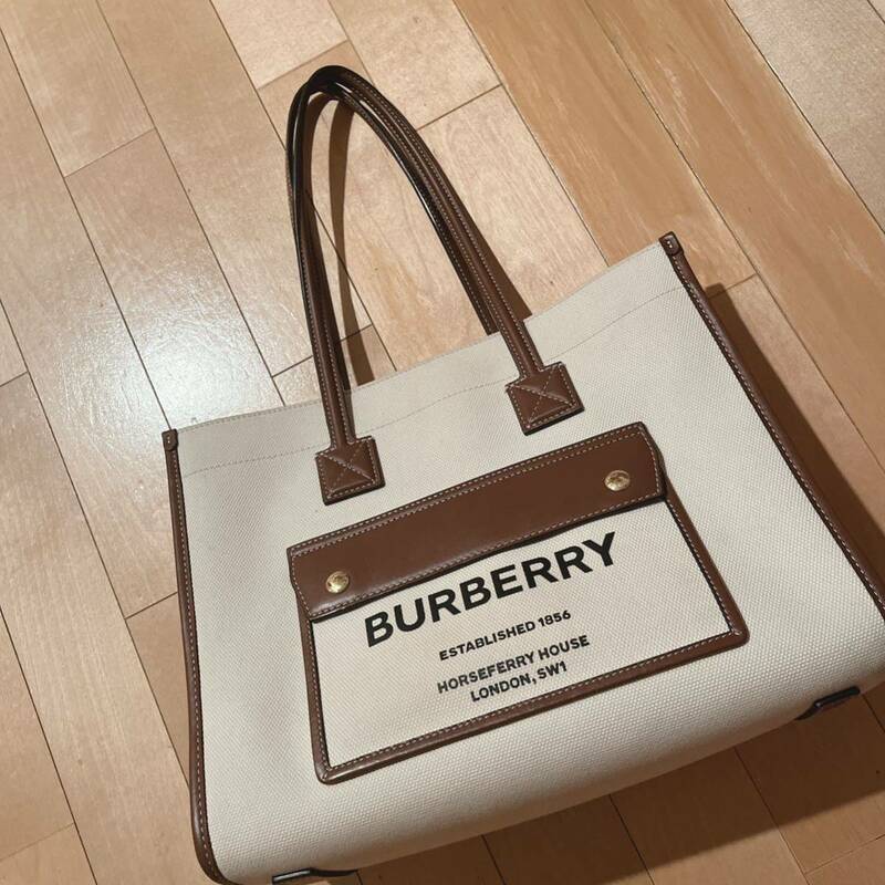 BURBERRY バーバリー トートバッグ　現行品　キャンバス×レザー