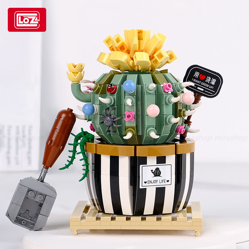 レゴ LEGO 互換 不可 LOZ ブロック 積木 オフィスシリーズエキノプシス 旺盛丸セット 植物 職場置物 玩具 組立 手作り 親子交流
