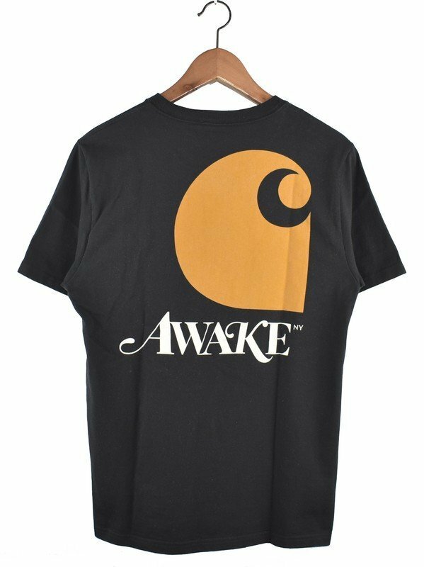 Carhartt WIP×AWAKE NY/カーハート×アウェイク　バックプリント胸ポケットTシャツ　サイズ：S　カラー：ブラック