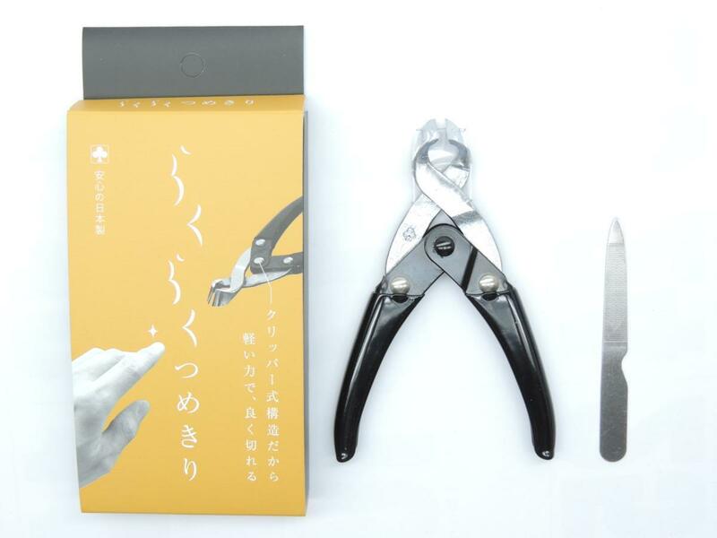 日本製　クローバー印 　古沢製作所　らくらくつめきり　クリッパー式構造　 専用爪ヤスリ付き　JAN　4931617001295
