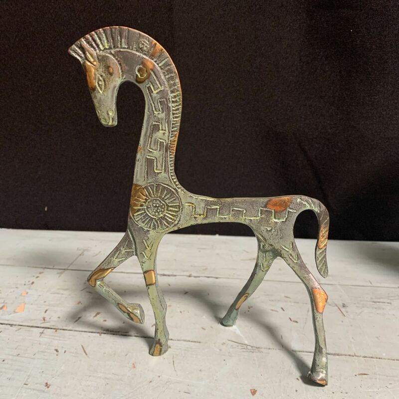 古代ギリシャ 馬 ブロンズ 置き物 インテリア 置物 (8128)