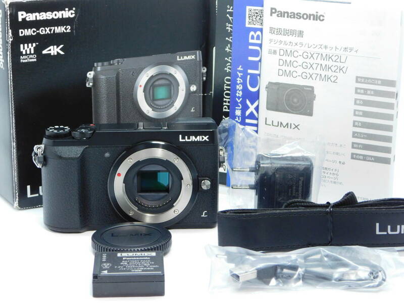 ■極上品■ Panasonic パナソニック LUMIX DMC-GX7MK2-K ボディ ブラック ☆シャッター回数 約 5,849回！ ☆付属品完備（元箱付）♪ ＃7221