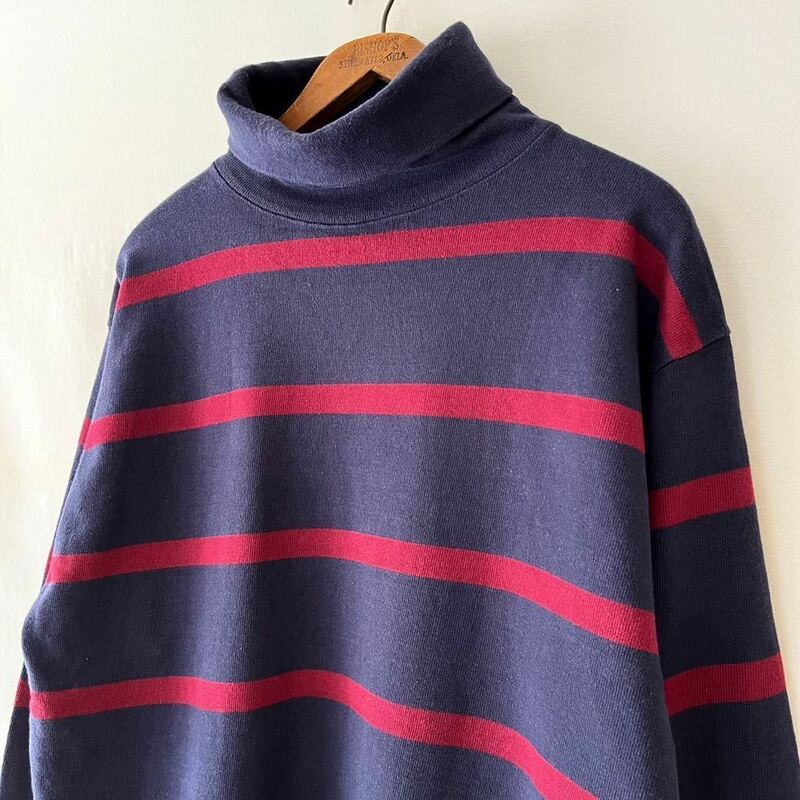 90s BROOKS BROTHERS ボーダー タートルネック カットソー M ビンテージ 90年代 ブルックスブラザーズ 長袖 Tシャツ ヴィンテージ