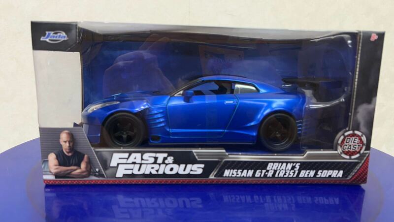 新品 1/24 Jada toys FAST&FURIOUS ワイルドスピード　 BRIAN'S Nissan GT-R R35 Ben SOPRA w25×H 11×D13