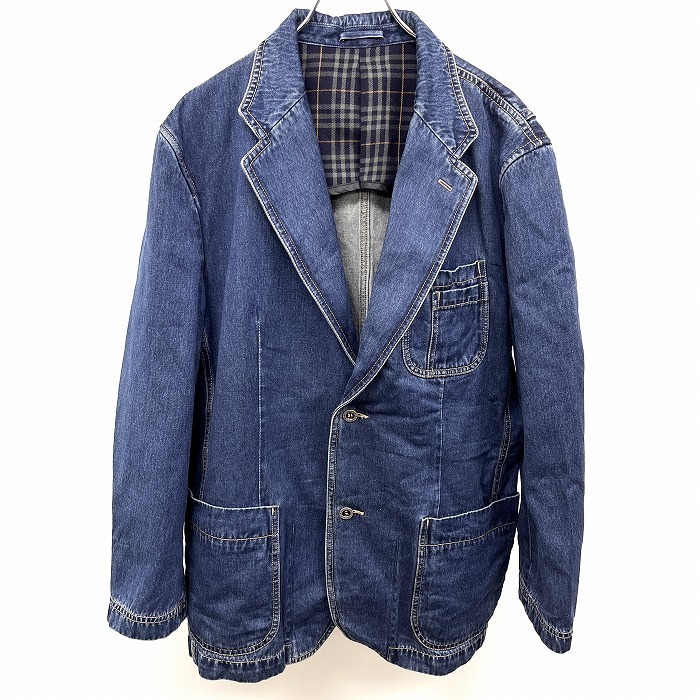 ジーステージ ジーンズ G-STAGE Jeans テーラードジャケット デニムジャケット 長袖 2つボタン留め 綿100% コットン L ブルー 青 メンズ