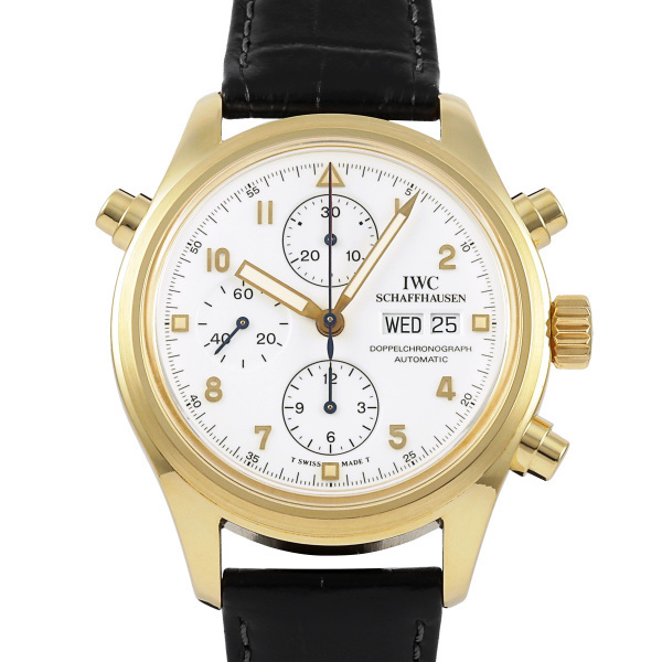 IWC パイロットウォッチ ドッペルクロノ IW3711 ホワイト文字盤 中古 腕時計 メンズ