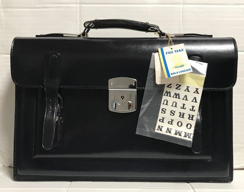 FUJI TAKA フジタカ 学生鞄 鞄 カバン 特選 牛革 黒 ブラック 日本製 付属品 鍵 タグ、シール付き