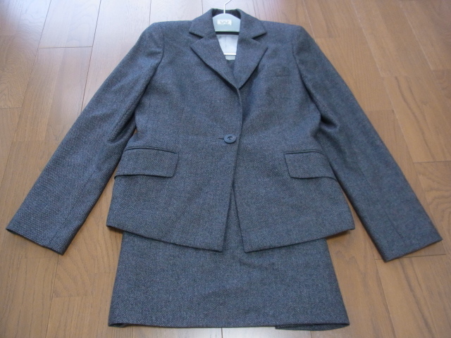 AQUASCUTUM アクアスキュータム スーツ セットアップ スカート 11 グレー系 USED