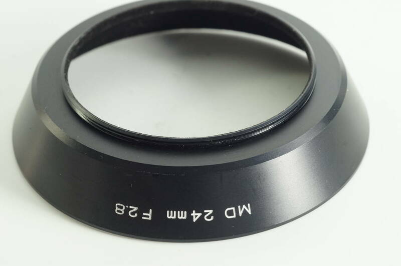 影TG【キレイ 送料無料】MINOLTA MD 24mm F2.8用 ミノルタ メタルレンズフード