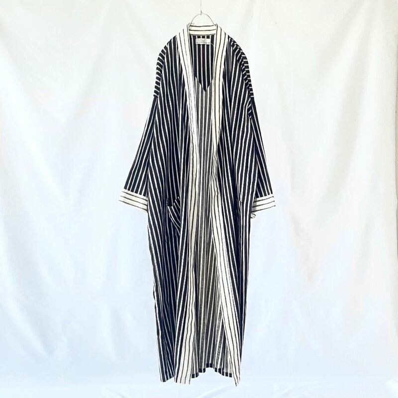 Made in USA monotone stripe long gown アメリカ製モノトーン　ストライプ　ロング　ガウン　vintage