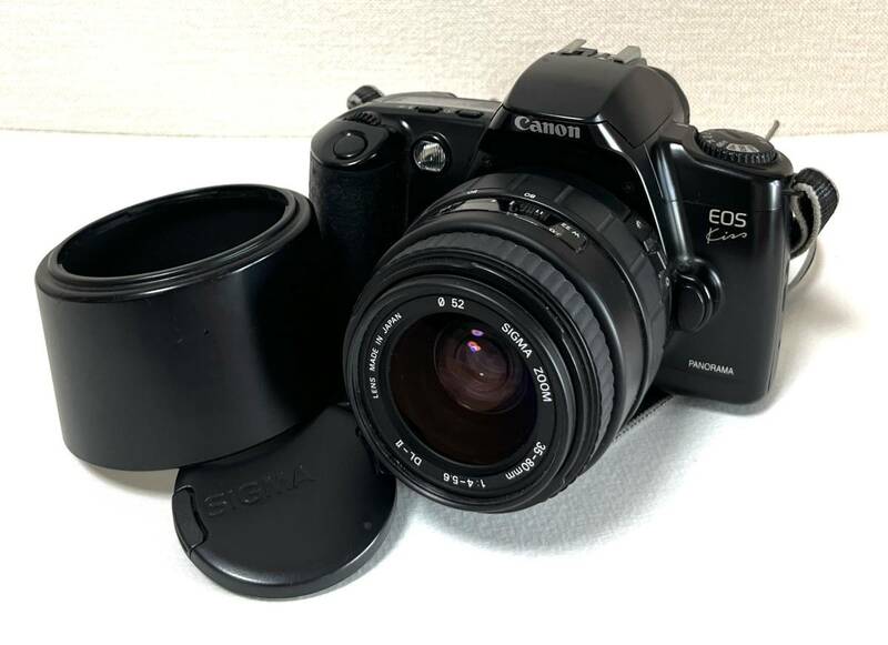 【W-91】★ Canon EOS Kiss PANORAMA /SIGMA ZOOM 35-80mm 1:4-5.6 DL-Ⅱ一眼レフ　フィルムカメラ　動作未確認