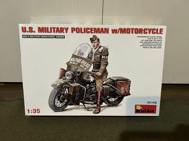【1/35】ミニアート 米軍 MP 憲兵 w/軍用バイク オートバイ 未使用品 プラモデル