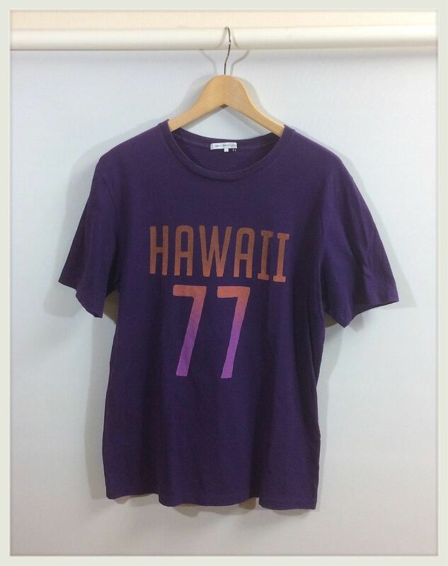 ■GREEN LABEL RELAXING■UNITED ARROWS ユナイテッドアローズ HAWAII ハワイ ナンバリングプリント Tシャツ: L☆TA-540