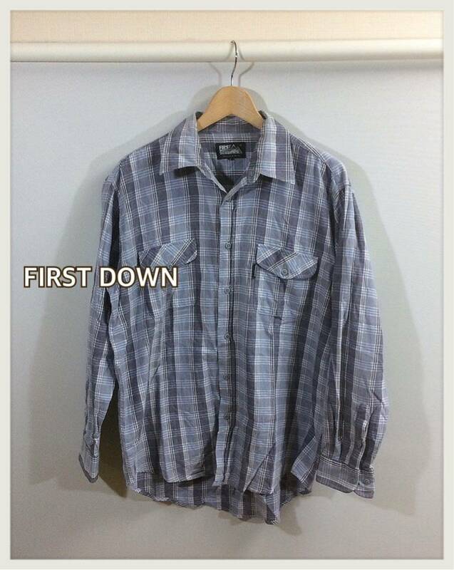 ■FIRST DOWN ファーストダウン■チェックシャツ: L☆TA-533
