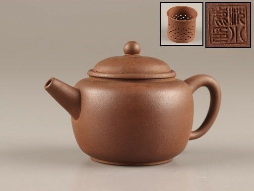 中国古玩 唐物 煎茶道具 朱泥 紫泥 紫砂壷 茶壷 急須 在印 時代物 極上品 初だし品 C1847