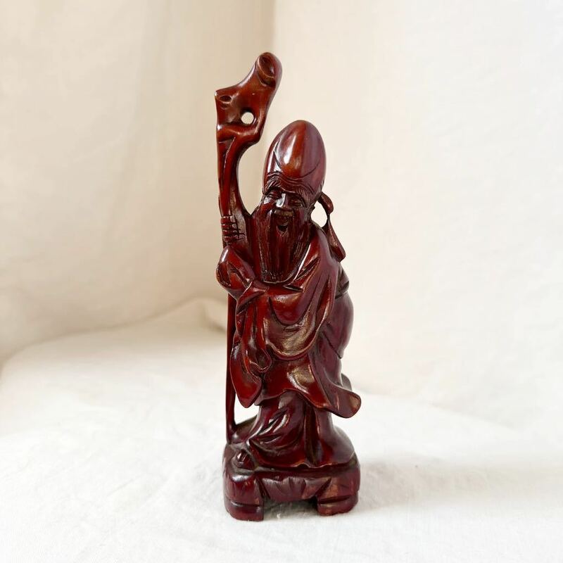 木彫 仙人 和モダン 置物 オブジェ 像 仏像 ビンテージ レトロ