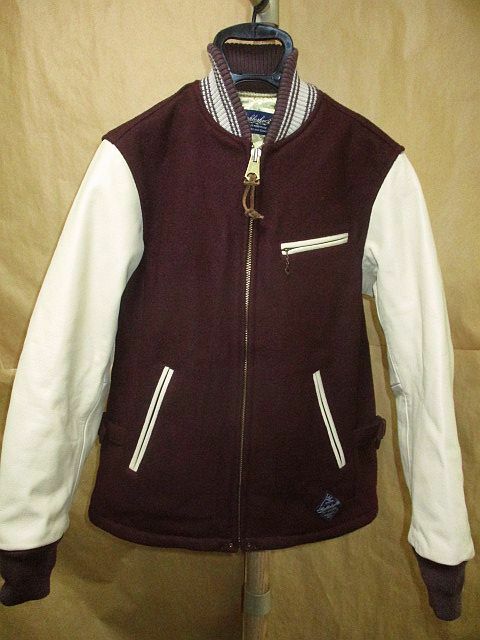 NEIGHBORHOOD ネイバーフッド 14AW VARSITY WN-JKT 袖　レザー　ウール　スタジャン　バーシティ　ジャケット　S