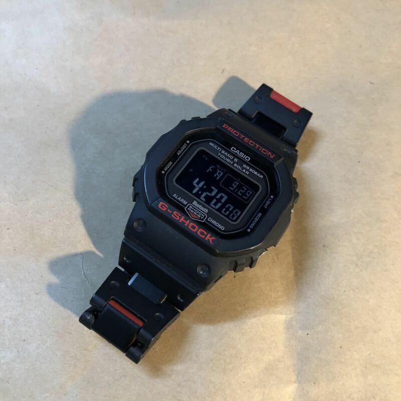 G-SHOCK CASIO カシオ Gショック タフソーラー Bluetooth WA208AR 腕時計 クロック 太陽電池 電波時計 ブラック レッド 防水