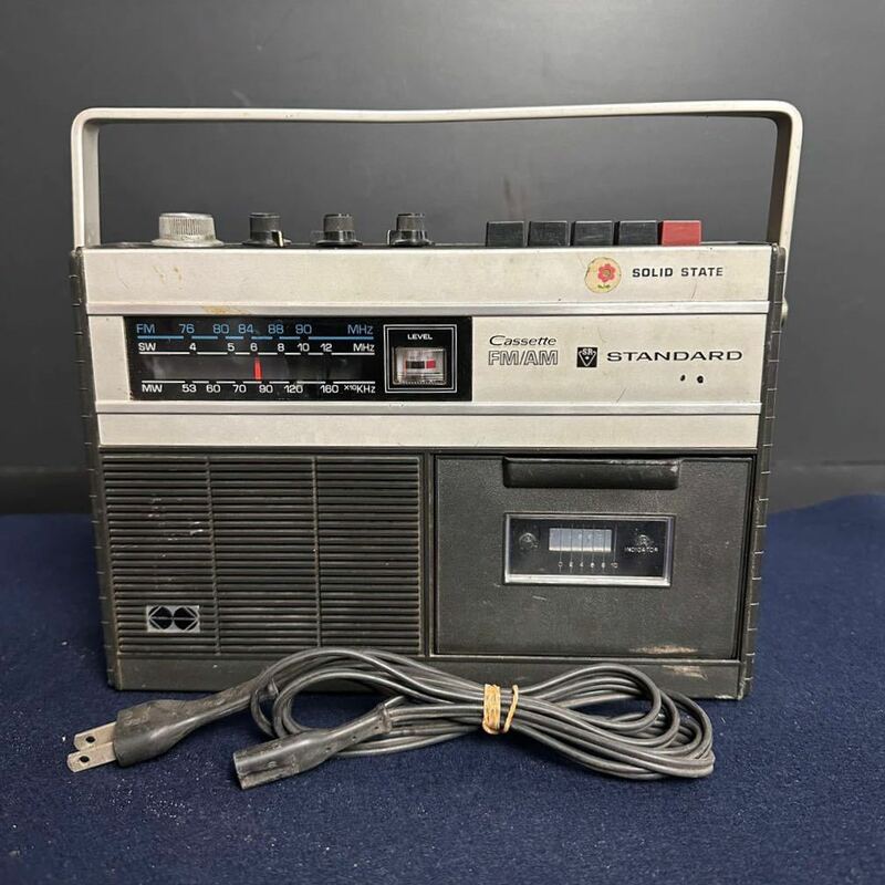 [SX088] STANDARD ラジオカセットテープレコーダー SR-T183FJ 3バンド ラジカセ 音響機器 昭和レトロ ジャンク