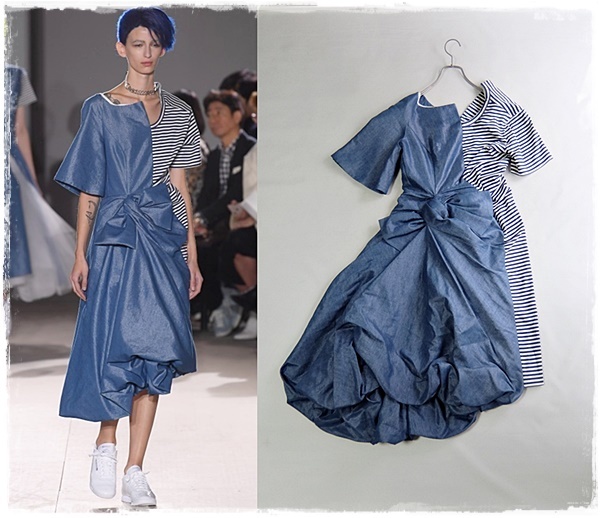 ■2018 JUNYA WATANABE ジュンヤワタナベ■コムデギャルソン■アシンメトリー 左右非対称■ワンピース