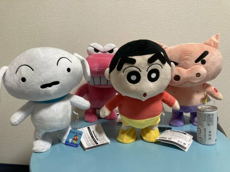 CRAYON SHINCHAN★クレヨンしんちゃん シロ ぶりぶりざえもん ワニ山さん★トコトコBIGギミック★単3電池×3本/別売★ぬいぐるみ★まとめて