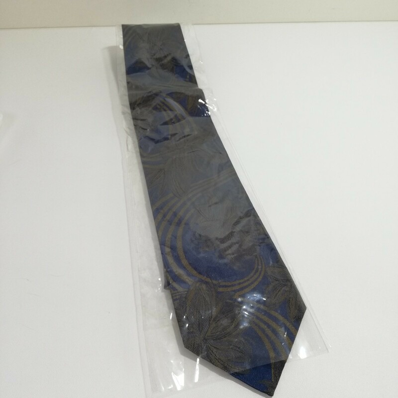 LONGCHAMP PARIS ロンシャン イタリア製 ネクタイ シルク100% 絹 ダークブルー系 未使用品