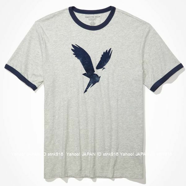 〓残りわずかです!!アメリカンイーグル/US XXL/AE Super Soft Graphic Ringer Tシャツ/M.H.Gray