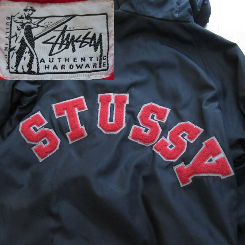 ★即決送込★初期タグ 80s USA製 STUSSY ナイロンジャケット old oldstussy オールド ステューシー s m l x 90s ベンチコート skate surf