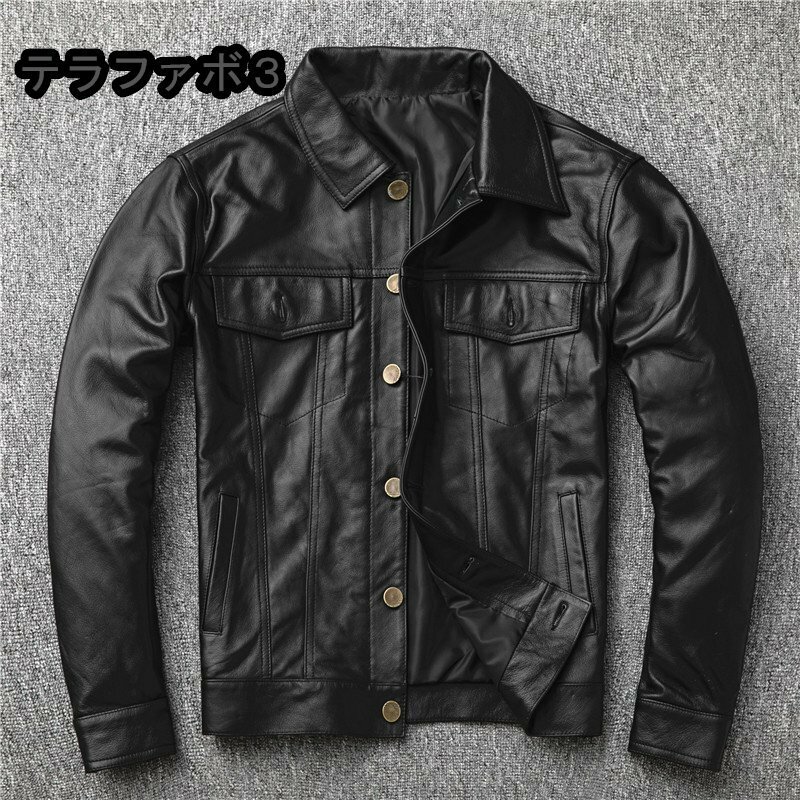 ライダースジャケット レザージャケット 牛革 バイクジャケット ヴィンテージ 本革 革ジャン メンズファッション M~4XL 黒