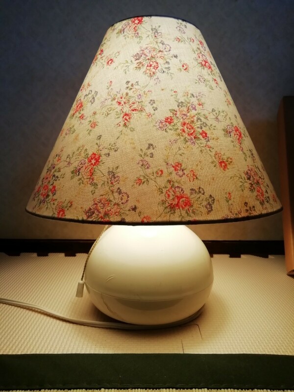 昭和レトロ National ランプシェード スタンドライト 電球2個付き 花柄 ピンク ファンシー ナイトスタンド ナショナル 照明 送料込み