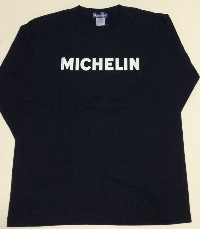 ミシュラン Michelin ロゴ ロングスリーブ Tシャツ ◎Ｌサイズ◎長期保管・デッドストック・未着用品◎ネイビー◎長袖Ｔシャツ◇ビバンダム