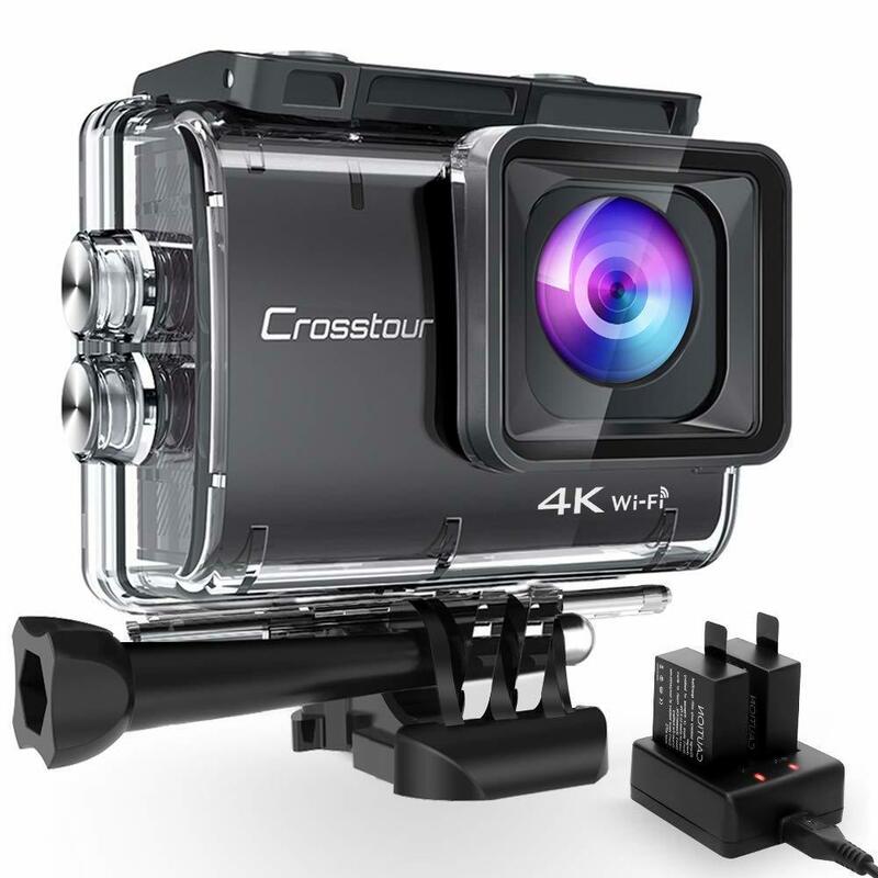 【新品・CT9500】4K/50FPS Crosstourアクションカメラ 4K 20MP解像度 Wi-Fi 40M防水 水中カメラ 手ブレ補正 タイムラプス＆ループ録画