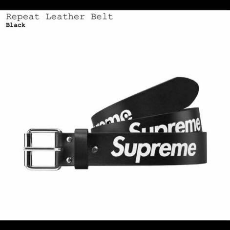 【新品】Mサイズ Supreme Repeat Leather Belt Black シュプリーム リピート レザー ベルト ブラック