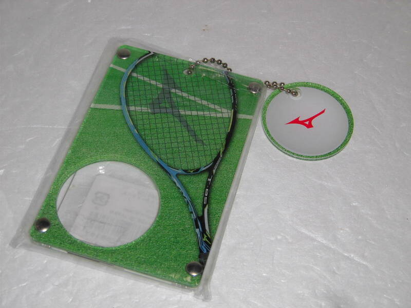 未使用 定価1099円 ミズノ　アクリルカードケース テニス ボールチェーン ( キーホルダー　)（MIZUNO） 63JYA89100