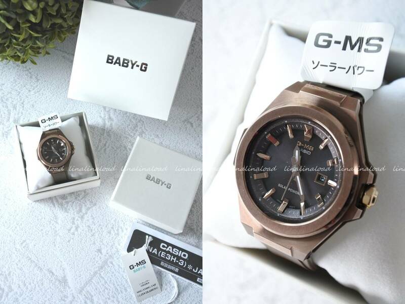 1回美品です　カシオ　BABY-G * G-MS ジーミズ ソーラー アナログ 腕時計 ブラウン MSG-S500G-５AJF　シェービング仕上げ　元箱保証書