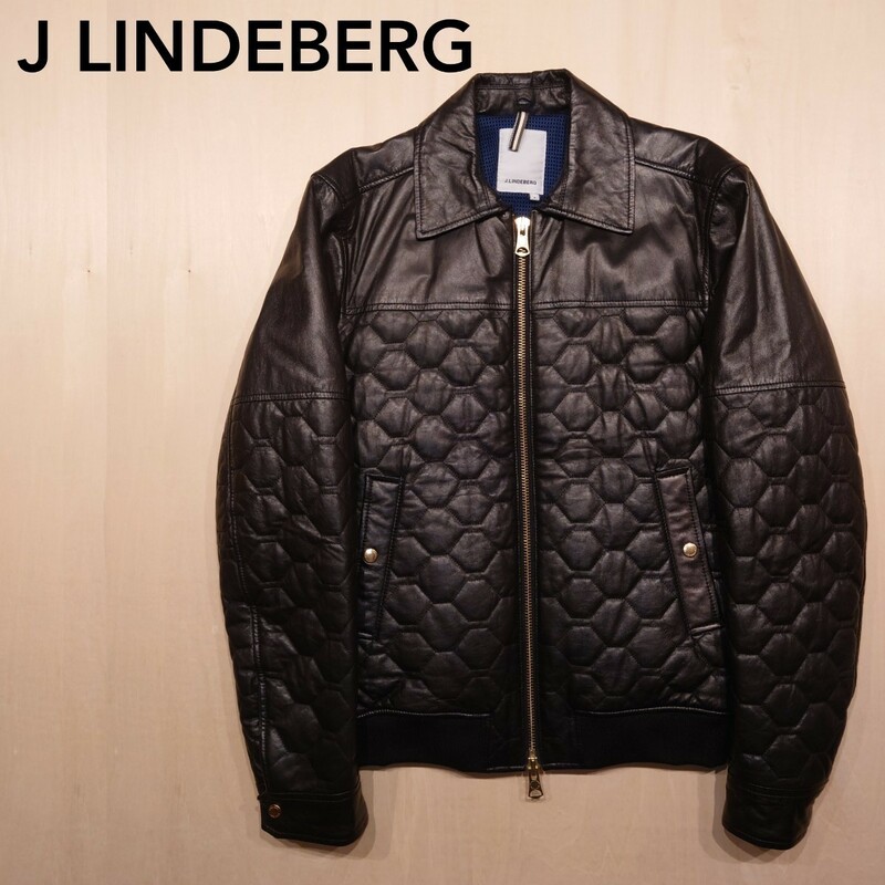 J LINDEBERG レザージャケット 本革 ラムレザー ジェイリンドバーグ サイズS golf ゴルフ 2309 羊革