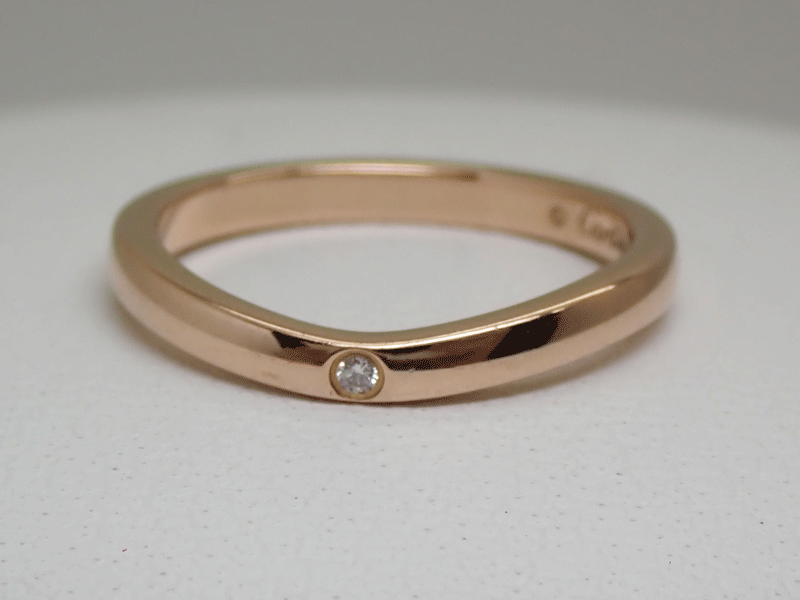 Cartier カルティエ リング 指輪 バレリーナ ウェディング 3P 0.01ct 幅約2mm B4098600 K18PG　#46 美品　送料無料！！