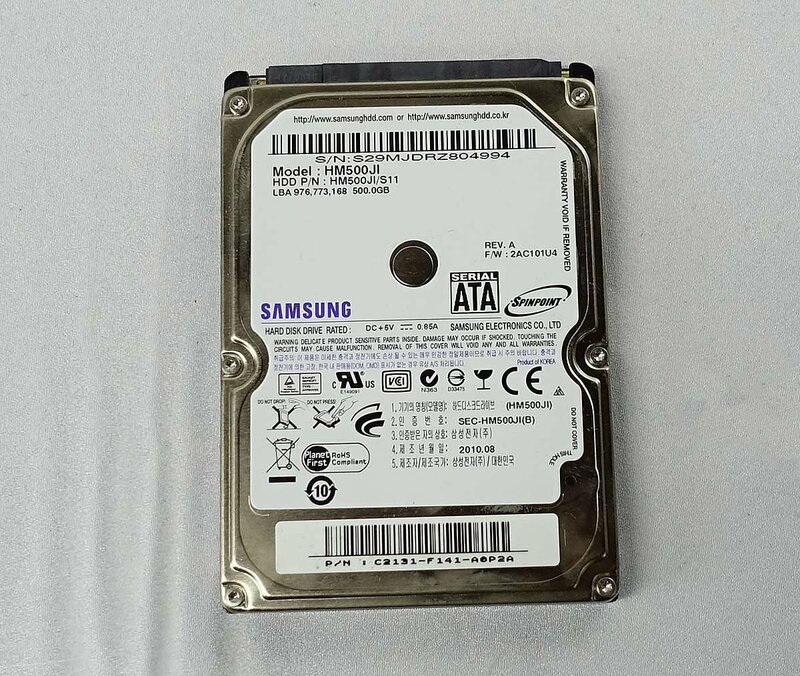 使用わずか クリックポスト 16時間 Samsung HM500JI 500GB 9.5mm HDD 2.5インチ/SATA/5400rpm データ消去 ハードディスク S090412